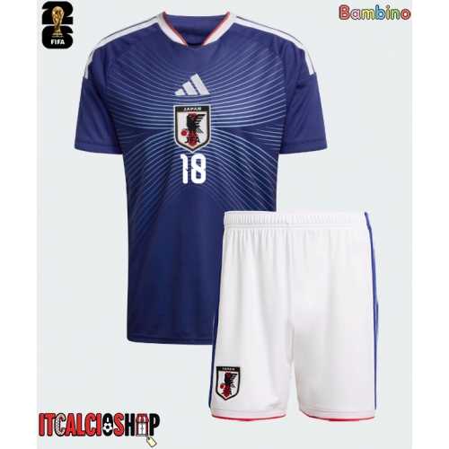 Giappone Ayase Ueda #18 Prima Maglia Bambino Mondiali 2026 Manica Corta (+ Pantaloni corti)